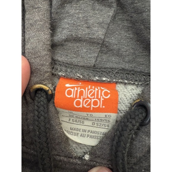 Vintage Y2K Nike Men's XL Grey Swoosh Thrashed Distressed Hoodie Sweatshirt - Picture 9 of 9